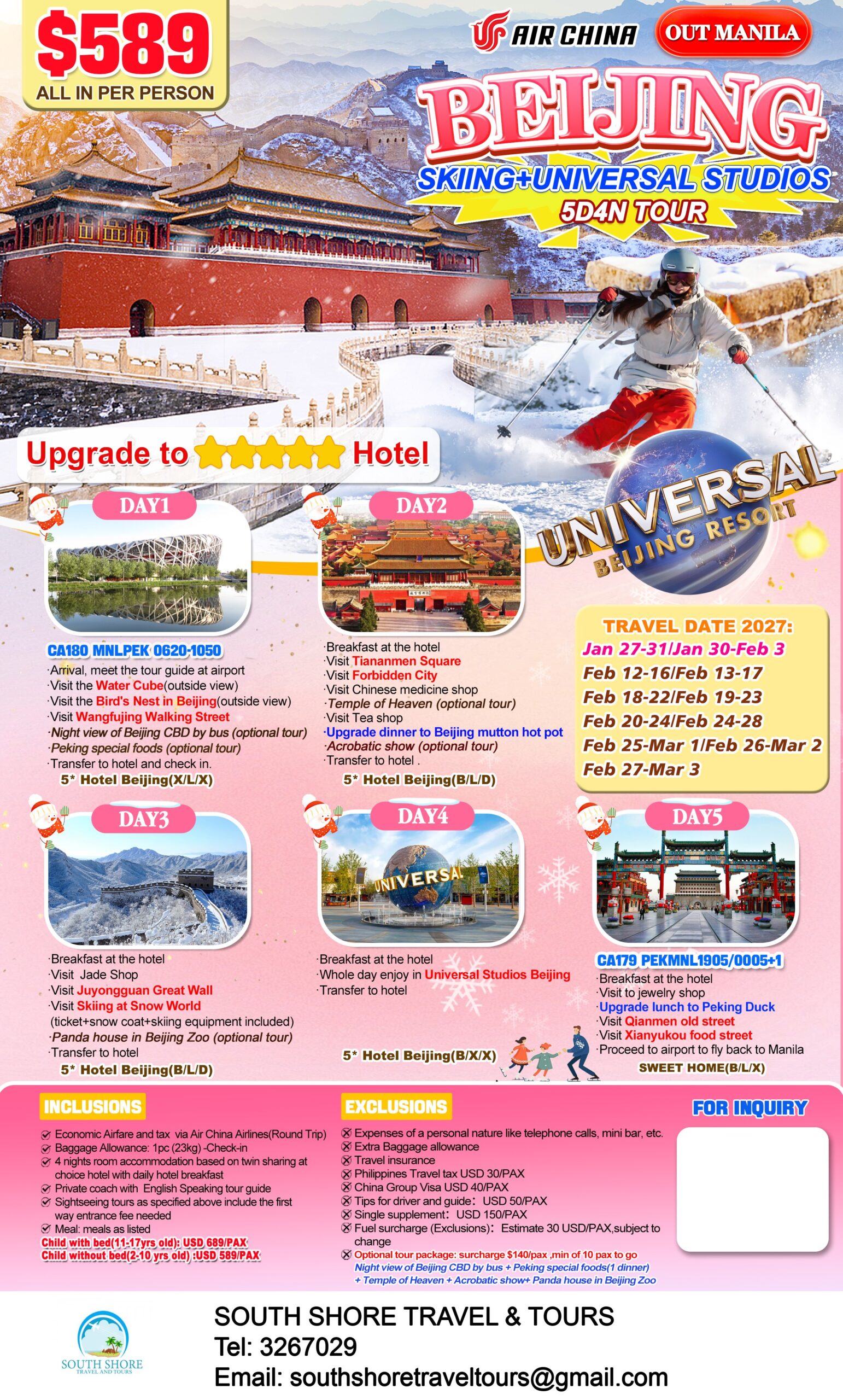 Beijing Tour package from cebu and manila